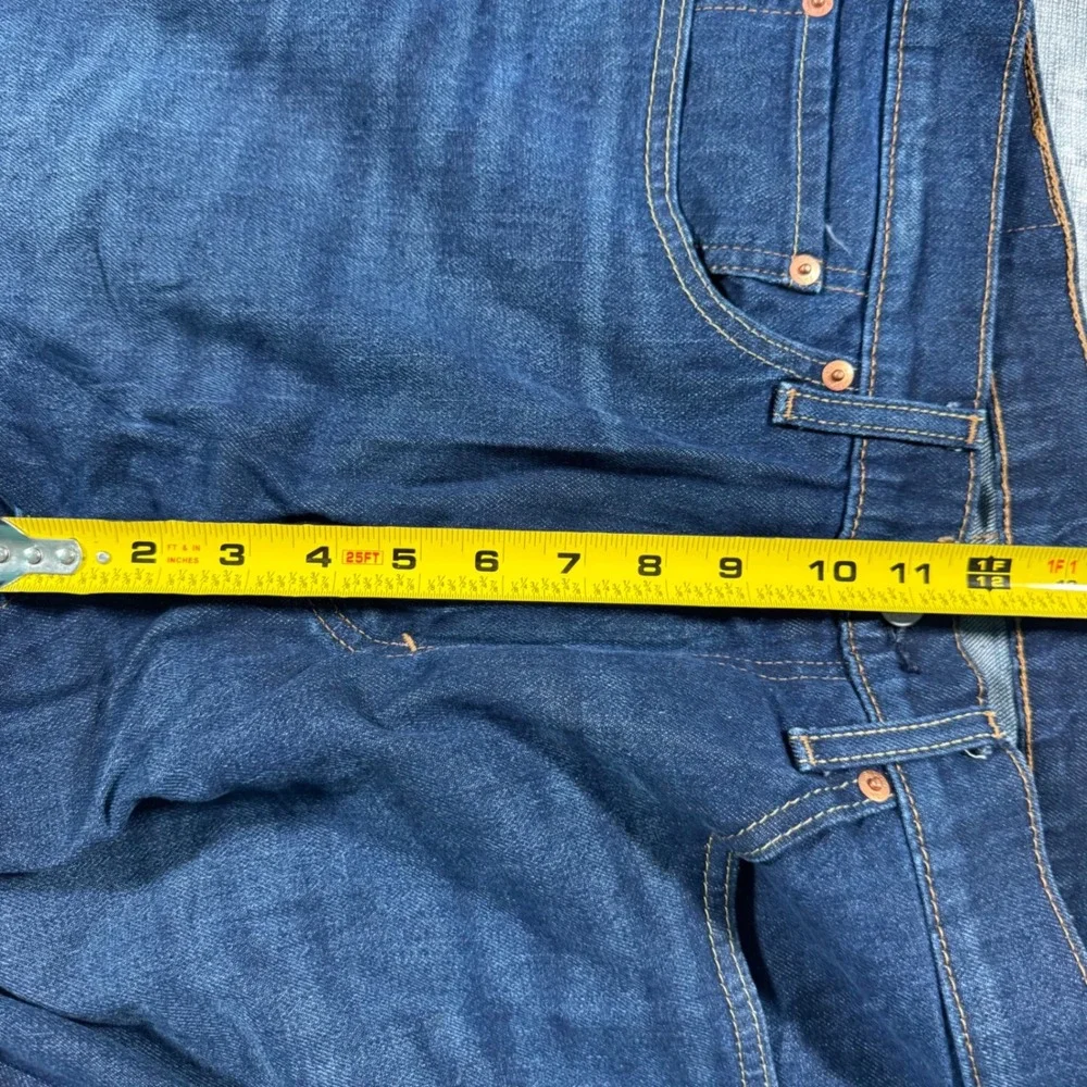 Levi's 505 Regular Fit Jeans Mens 34x32 Dark Wash Indigo Straight Leg Classic